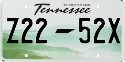 TN license plate Z2252X