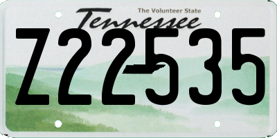 TN license plate Z22535