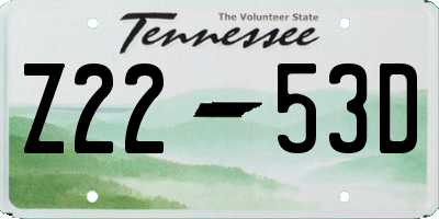 TN license plate Z2253D
