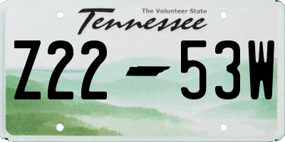 TN license plate Z2253W