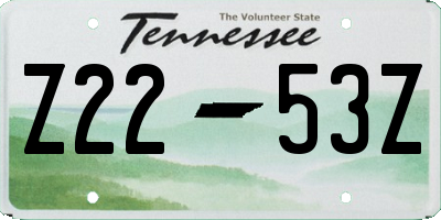 TN license plate Z2253Z