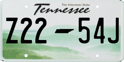 TN license plate Z2254J