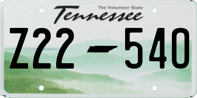 TN license plate Z2254O
