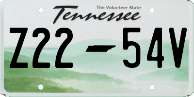 TN license plate Z2254V