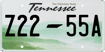 TN license plate Z2255A