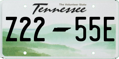 TN license plate Z2255E