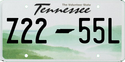 TN license plate Z2255L