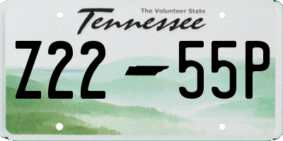 TN license plate Z2255P
