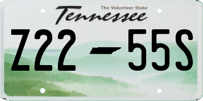 TN license plate Z2255S