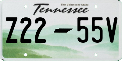TN license plate Z2255V