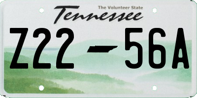 TN license plate Z2256A