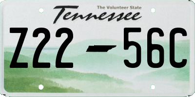 TN license plate Z2256C