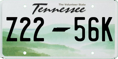 TN license plate Z2256K