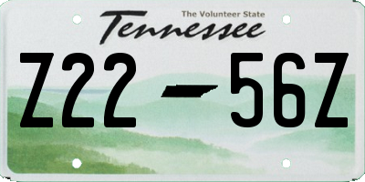 TN license plate Z2256Z