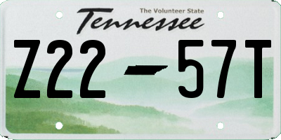 TN license plate Z2257T