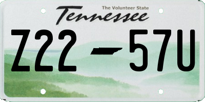 TN license plate Z2257U