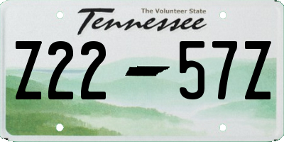 TN license plate Z2257Z