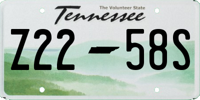 TN license plate Z2258S