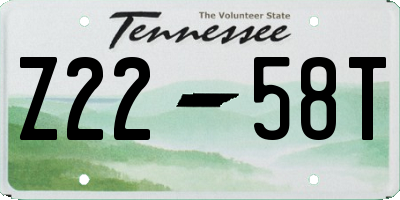 TN license plate Z2258T