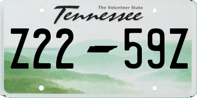 TN license plate Z2259Z