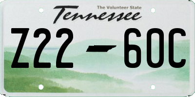 TN license plate Z2260C