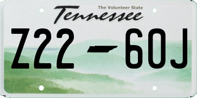 TN license plate Z2260J