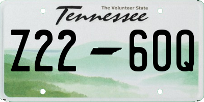 TN license plate Z2260Q