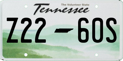 TN license plate Z2260S