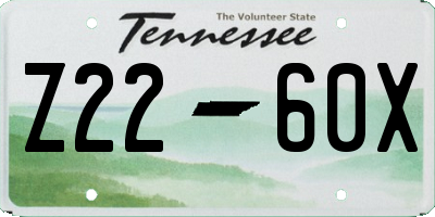 TN license plate Z2260X