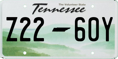 TN license plate Z2260Y