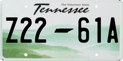 TN license plate Z2261A