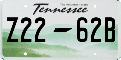 TN license plate Z2262B