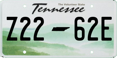 TN license plate Z2262E