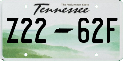 TN license plate Z2262F