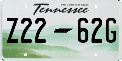 TN license plate Z2262G