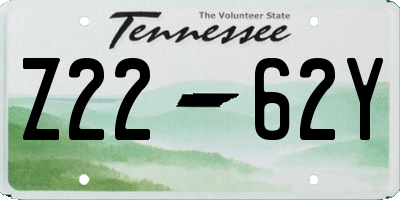 TN license plate Z2262Y