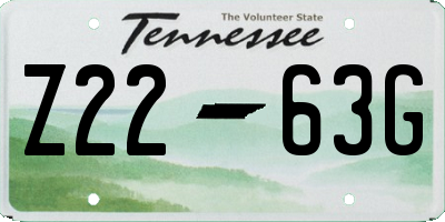TN license plate Z2263G