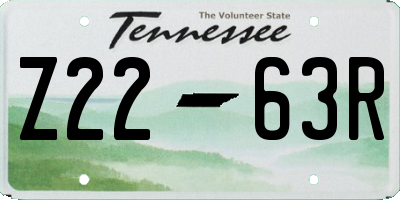 TN license plate Z2263R