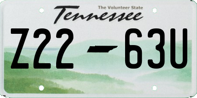 TN license plate Z2263U