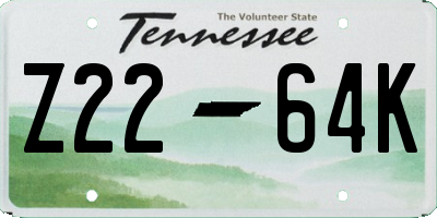 TN license plate Z2264K