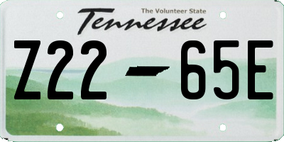 TN license plate Z2265E