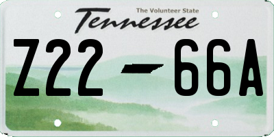 TN license plate Z2266A