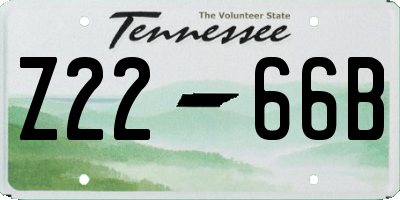 TN license plate Z2266B