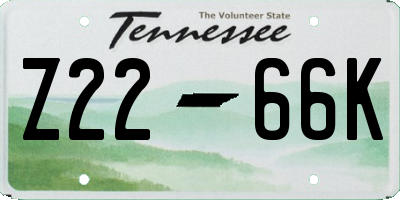 TN license plate Z2266K