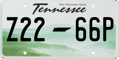 TN license plate Z2266P