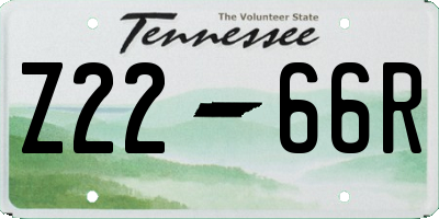 TN license plate Z2266R