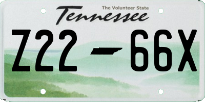 TN license plate Z2266X
