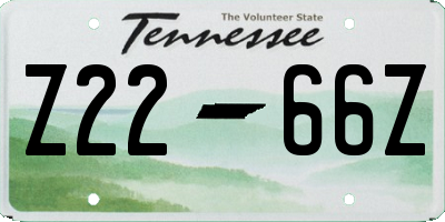 TN license plate Z2266Z