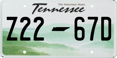 TN license plate Z2267D