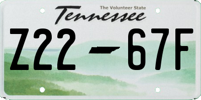 TN license plate Z2267F